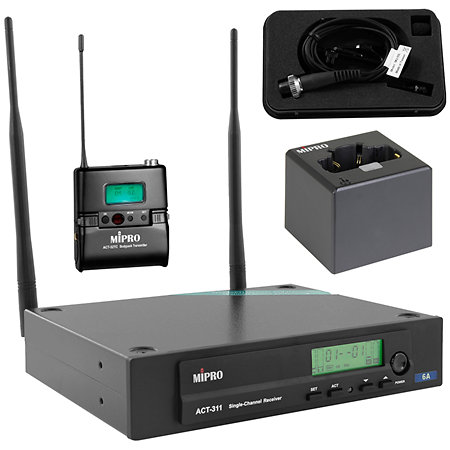 Mipro Pack ACT-311II + Émetteur Batterie Lithium + Micro cravate + MP-8