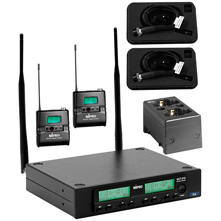 Mipro Pack ACT-312II + DUO ACT-32TC Batterie Lithium+ DUO micro cravatte MU 55L + MP-80