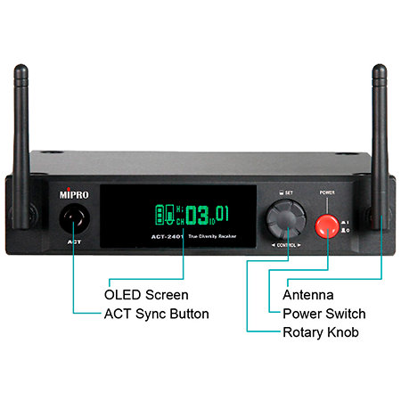 Pack MU-210D + Récepteur + Émetteur Batterie Lithium + MP-8 Mipro