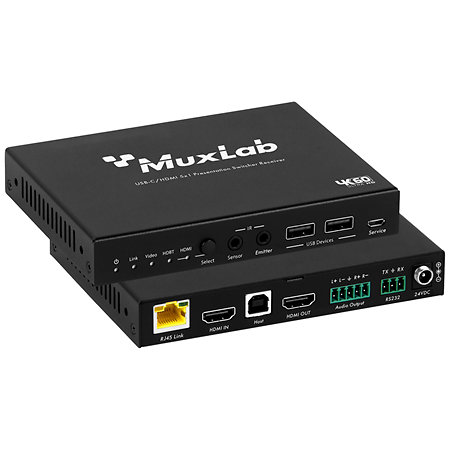 MuxLab 500533 USB-C/HDMI Presentation Switcher avec Dante