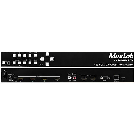 500446 4x2 Processeur HDMI 2.0 Quad-View MuxLab