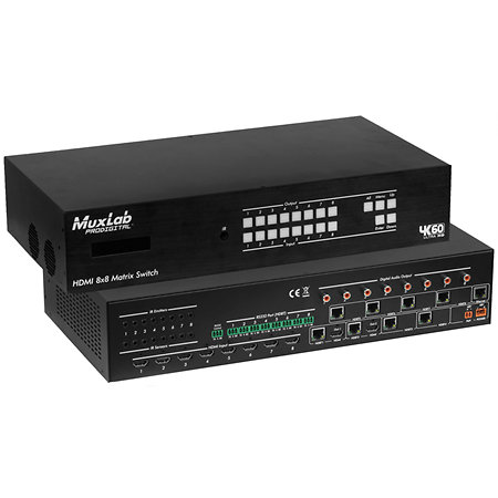 MuxLab 500413 HDMI 8x8 Matrix Switch HDBT 4K/60