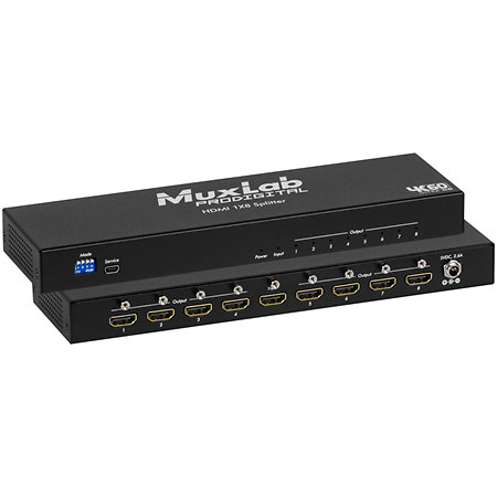 500427 HDMI 1x8 Splitter 4K60 MuxLab
