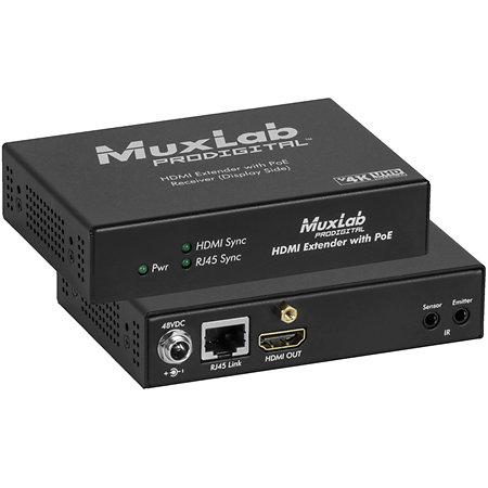 MuxLab 500451 POE Kit d'extension HDMI PoE HDBT UHD-4K