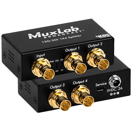 MuxLab 500727 12G-SDI 1x4 Splitter 4K/60
