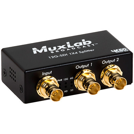 MuxLab 500727 12G-SDI 1x4 Splitter 4K/60