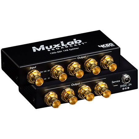500728 12G-SDI 1x8 Splitter 4K/60 MuxLab