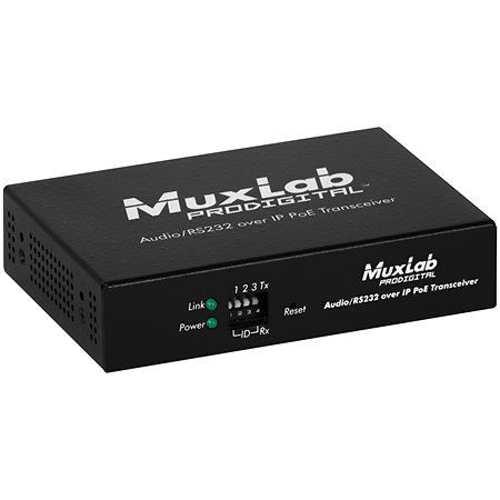 MuxLab 500755 AUDIO / RS232 over IP PoE Transceiver