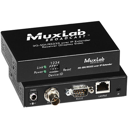 MuxLab 500756 RX Récepteur 3G-SDI et RS232 sur IP PoE