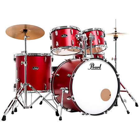 RSS525SCC-747 Roadshow Rock 5 fûts 22" Matte Red + Hardware + 2 cymbales Sabian Pearl