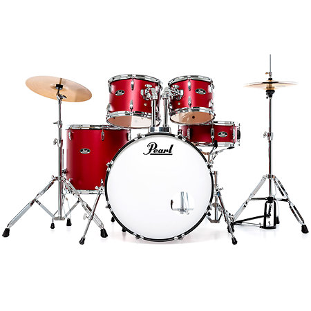 RSS525SCC-747 Roadshow Rock 5 fûts 22" Matte Red + Hardware + 2 cymbales Sabian Pearl