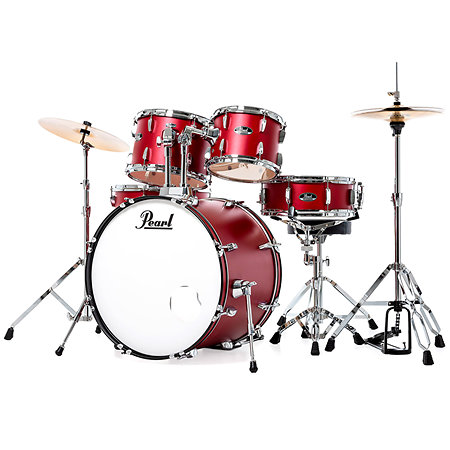 RSS525SCC-747 Roadshow Rock 5 fûts 22" Matte Red + Hardware + 2 cymbales Sabian Pearl