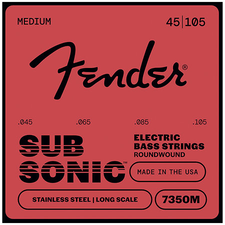 SubSonic 7350 Stainless Roundwound Bass Strings 045-105 Fender