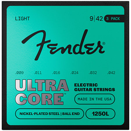Fender UltraCore 1250L Electric Guitar Strings 09-42 Pack de 3