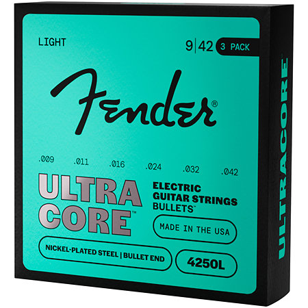Fender UltraCore 4250L Bullet Electric Guitar Strings 09-42 Pack de 3
