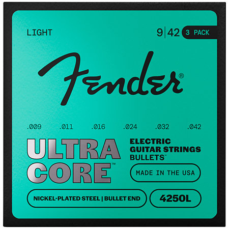 Fender UltraCore 4250L Bullet Electric Guitar Strings 09-42 Pack de 3