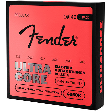 UltraCore 4250R Bullet Electric Guitar Strings 10-46 Pack de 3 Fender