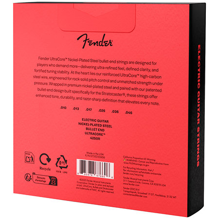 UltraCore 4250R Bullet Electric Guitar Strings 10-46 Pack de 3 Fender