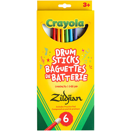 Zildjian ZKIDS Crayola Baguettes enfant (lot de 6) + Pad