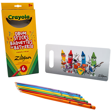 Zildjian ZKIDS Crayola Baguettes enfant (lot de 6) + Pad