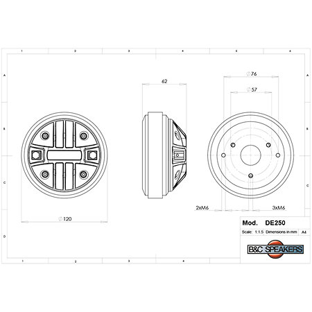 DE250 16 Ohm Driver Push Buttons B&C Speakers