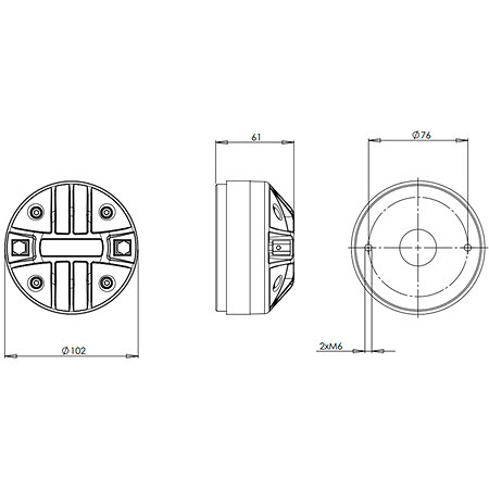 B&C Speakers DE180 8 Ohm Driver Push Buttons