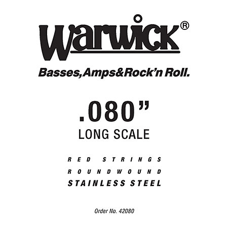Warwick 42080 Red Strings Stainless Steel .080