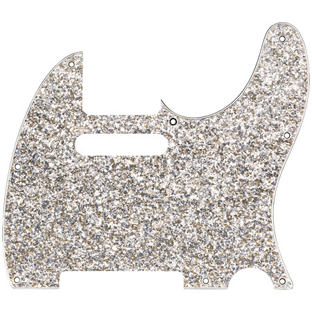 Hybrid Glass/Glitter Telecaster S/S Pickguard Silver Sparkle Fender