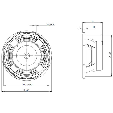 8PS21 16 Ohm B&C Speakers