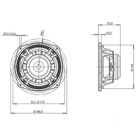 6MDN44 16 Ohm B&C Speakers