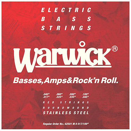 Warwick Red Strings Medium 17-100 Stainless Steel Lot de 8