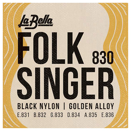 La Bella LB830 Classique Folksinger Black Nylon