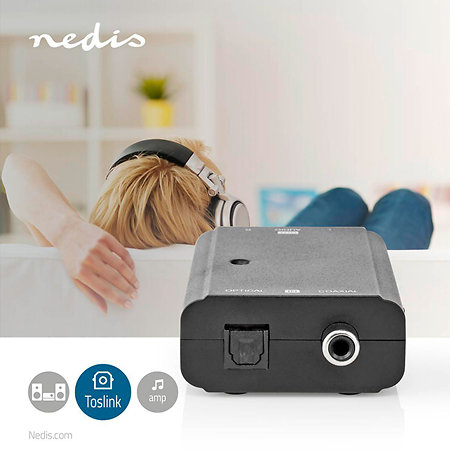 ACON2509BK - Convertisseur Toslink/SPDIF vers RCA Nedis