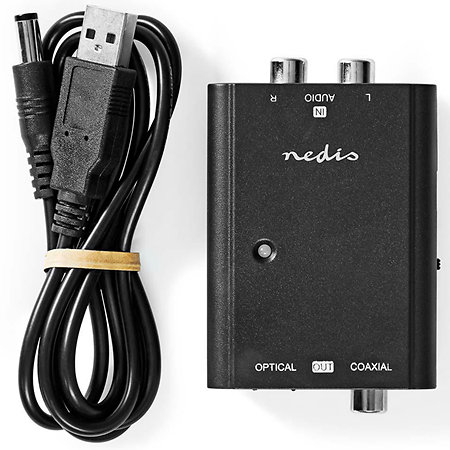 ACON2508BK - Convertisseur RCA vers Toslink/SPDIF Nedis