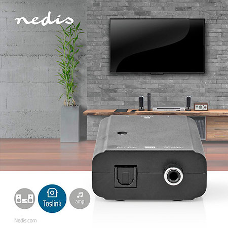 ACON2508BK - Convertisseur RCA vers Toslink/SPDIF Nedis