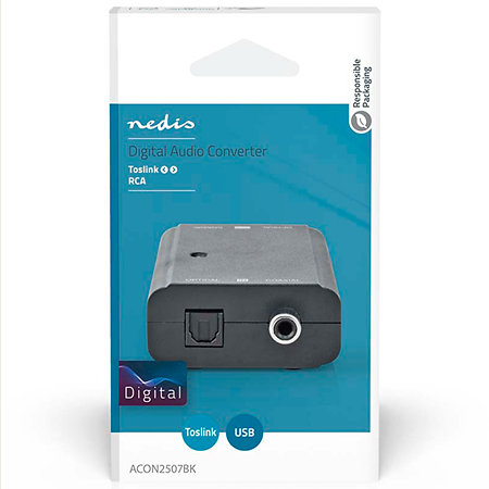 Nedis ACON2507BK - Convertisseur Toslink/SPDIF