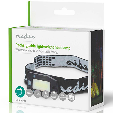 LHLR05WBK - Lampe frontale Nedis