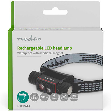 LHLR10WBK - Lampe frontale Nedis