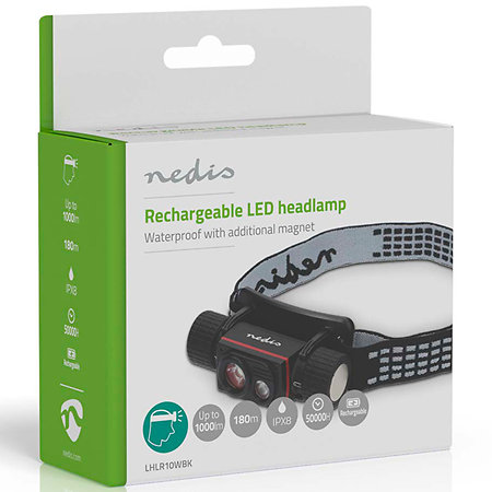 LHLR10WBK - Lampe frontale Nedis