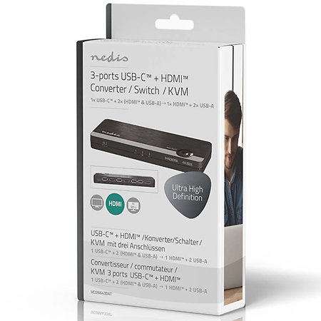 VCON6430AT - Commutateur clavier/écran/souris Nedis