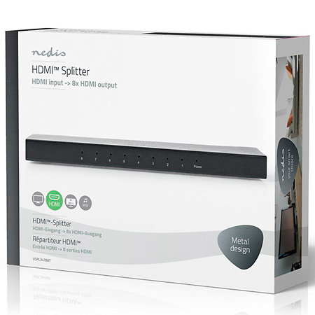 VSPL3478AT - Séparateur HDMI 1 vers 8 Nedis