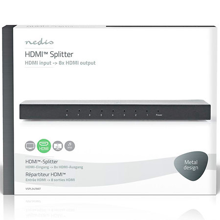 VSPL3478AT - Séparateur HDMI 1 vers 8 Nedis