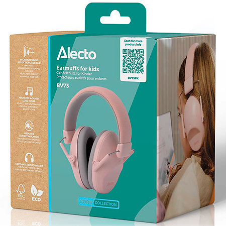 Casque antibruit Rose pour enfant - BV73PK Alecto