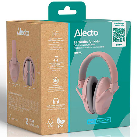 Casque antibruit Rose pour enfant - BV73PK Alecto