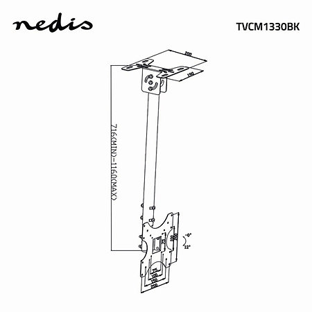 TVCM1330BK - Support plafond Télévision 26/42" Nedis