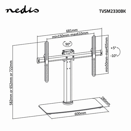 TVSM2330BK - Support Télévision 32/65" Nedis
