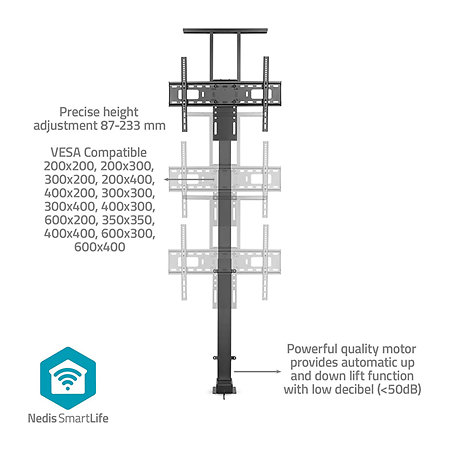 TVSM5840BK - Support ascenseur Télévision 37/80" Nedis
