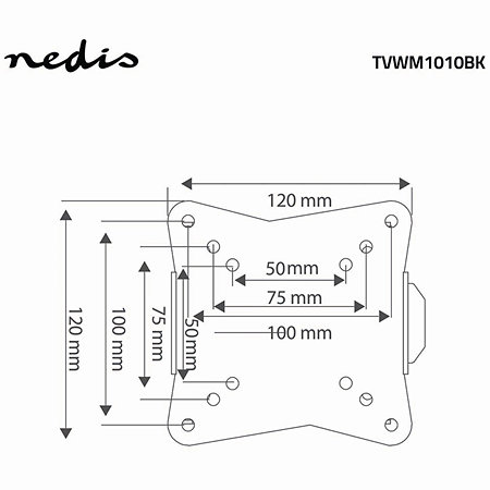 TVWM1010BK - Support mural fixe Télévision 13/27" Nedis