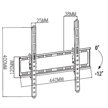 TVWM1131BK - Support mural inclinable Télévision 23/55" Nedis
