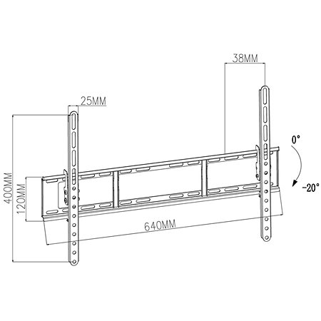TVWM1151BK - Support mural inclinable Télévision 37/70" Nedis